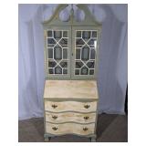Vintage Style Painted Secretary Cabinet with