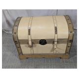 Vintage-Style Domed Wooden Steamer Trunk
