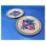 (2)Toyo Decorative Fruit Ceramic Plate Pair