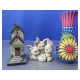 (3) Assorted Decorative Figurines & Vase