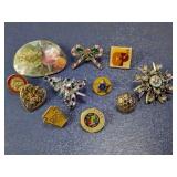 (11)Eclectic Vintage Style 11-Piece Pin Collection