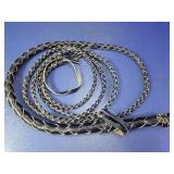 (1) Braided Leather Bullwhip