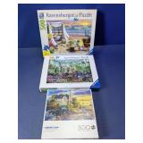 (3) Ravensburger & Americana 500-pc Puzzles