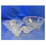 Assorted Pressed and Cut Glass Serving Bowls -