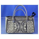 (1) Embroidered Fabric Handbag