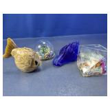 (4) Assorted Glass Fish Candle Holders