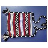 (1) Woven Textile Shoulder Pouch Bag