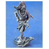 Pewter-Finish Native American Warrior Figurine