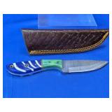 Fixed Blade Knife Blue/Green Handle