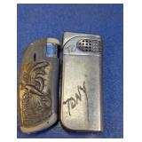 (2) Vintage Metal Pocket Lighters