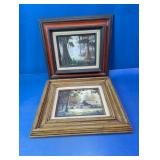(2) Pair of Framed Rustic Landscape and Swamp