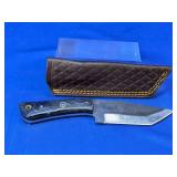 Black Fixed-Blade Cleaver-Style Knife