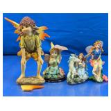 Set of 4 Enchanted Fairy and Unicorn Resin