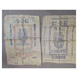 (2) Panama Coffee Burlap Sack Panels