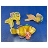 (3) Fish Wall Decor Figurines