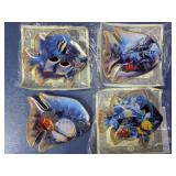 (4)Bradford Exchange Glass Fish Dishes Lot