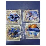 (4)Bradford Exchange Glass Fish Dishes Lot