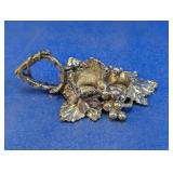 (1) Metal Grape Motif Candle Holder