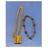 (2) Gold-Tone Necklace & Bracelet Set