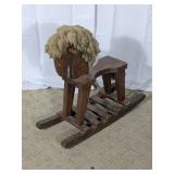 Vintage Wooden Rocking Horse Toy