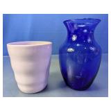 (2) Assorted Decorative Glass Vases