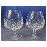 (2)Elegant Cut Glass Brandy Snifters Lot