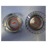 (2)Vintage Las Vegas Casino Glass Ashtray Duo