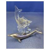 (2)Glass Fish & Metal Dolphin Bottle Opener Lot