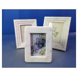 Set of 3 Handcrafted White Marble Picture Frames