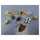 (10)Vintage Assorted Enamel & Metal Lapel Pin Lot