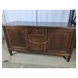 Dark Wood Media Storage Cabinet Sideboard with C
