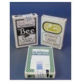 Set of 3 Authentic Casino Played "Bee" Playing