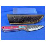 Patterned Fixed-Blade Knife w/ Multicolor Handle