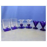 (6)Cobalt Blue Glass Trio Sampler Set