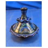 (1) Blue Ceramic Lidded Trinket Dish