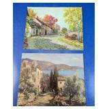 (2) Vintage Scenic Art Postcards