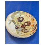 Handcrafted Art Glass Shell-Shaped Decorative Bowl