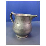 Silver Tone Metal Pitcher With Pour Spout Handle