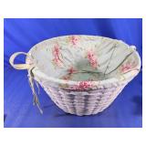 Woven Basket With Floral Fabric Liner
