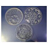 (3) Cut Glass Serving Plates