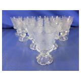 Clear Pressed Glass Pinecone Goblets Set