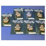 (7) 1997 Porcelain Gingerbread Boy Ornaments