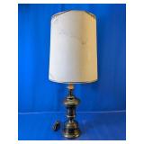 Vintage Brass Style Table Lamp with Drum Shade