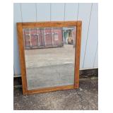(1) Wooden Framed Wall Mirror