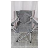 (1) Portable Gray Folding Camp Chair