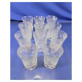 Clear Pressed Glass Pinecone Cups Set