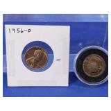 1956-D Lincoln & 1906 Indian Head Cents