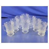 Clear Pressed Glass Pinecone Mugs Set