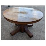Round Oak Pedestal Dining Table