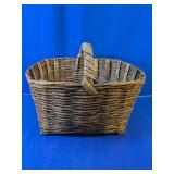 Large Vintage Hand-Woven Wicker Harvest Basket